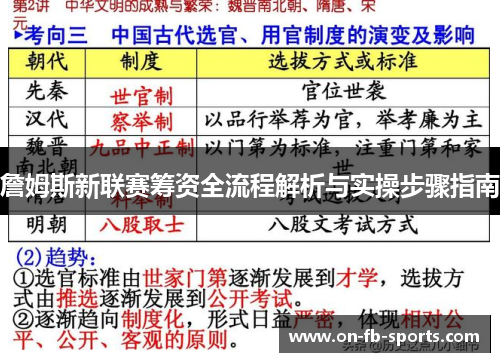 詹姆斯新联赛筹资全流程解析与实操步骤指南 詹姆斯新联赛筹资全流程解析与实操步骤指南